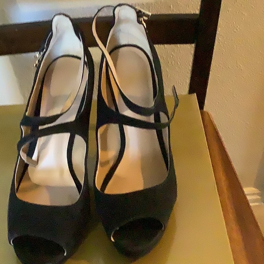 Thalia Sodi Open Toe Black Heels